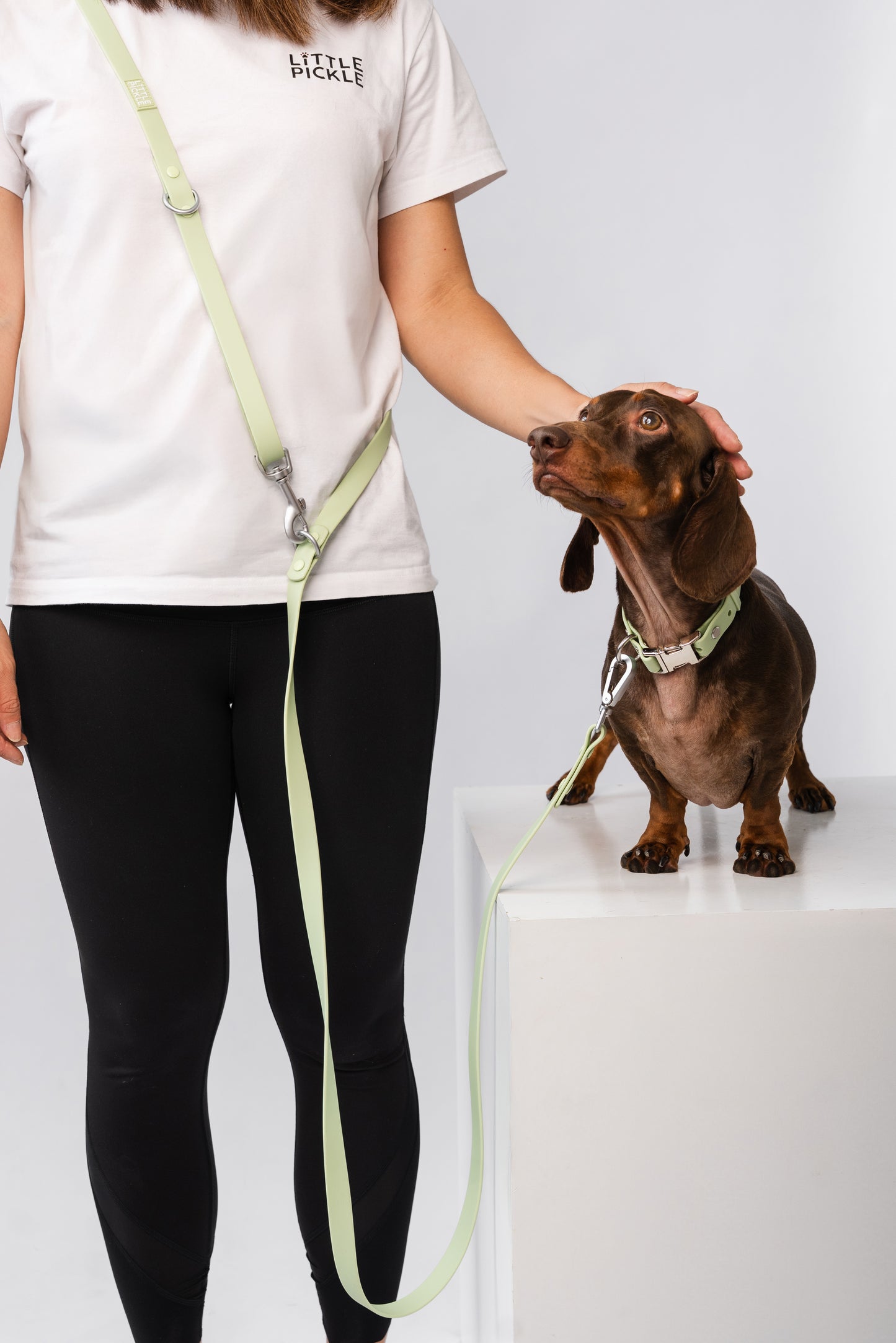 Ripply Waterproof Hands-Free Multiway Leash in Avo-Milk Green