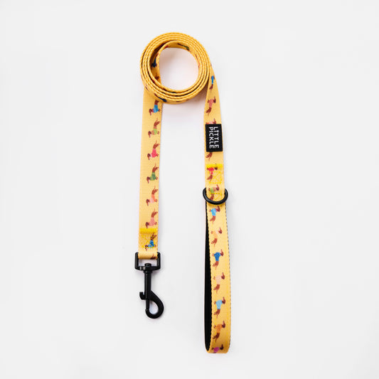 Classic Comfort Leash in Yellow Sausage Squad