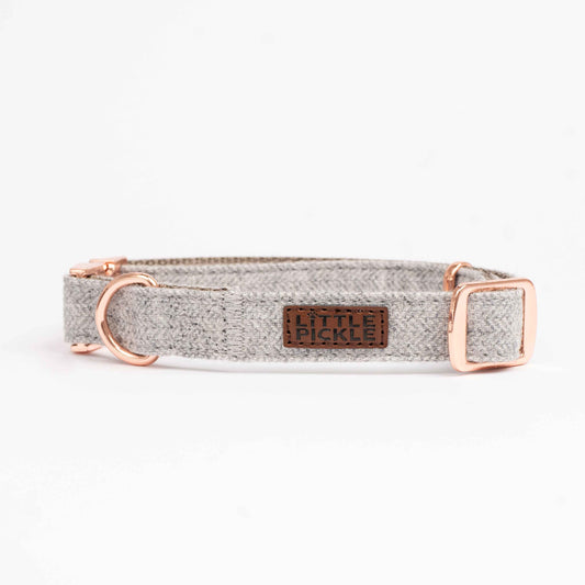 Stylish pet collar made of nylon webbing wrapped in high-quality twill cloth