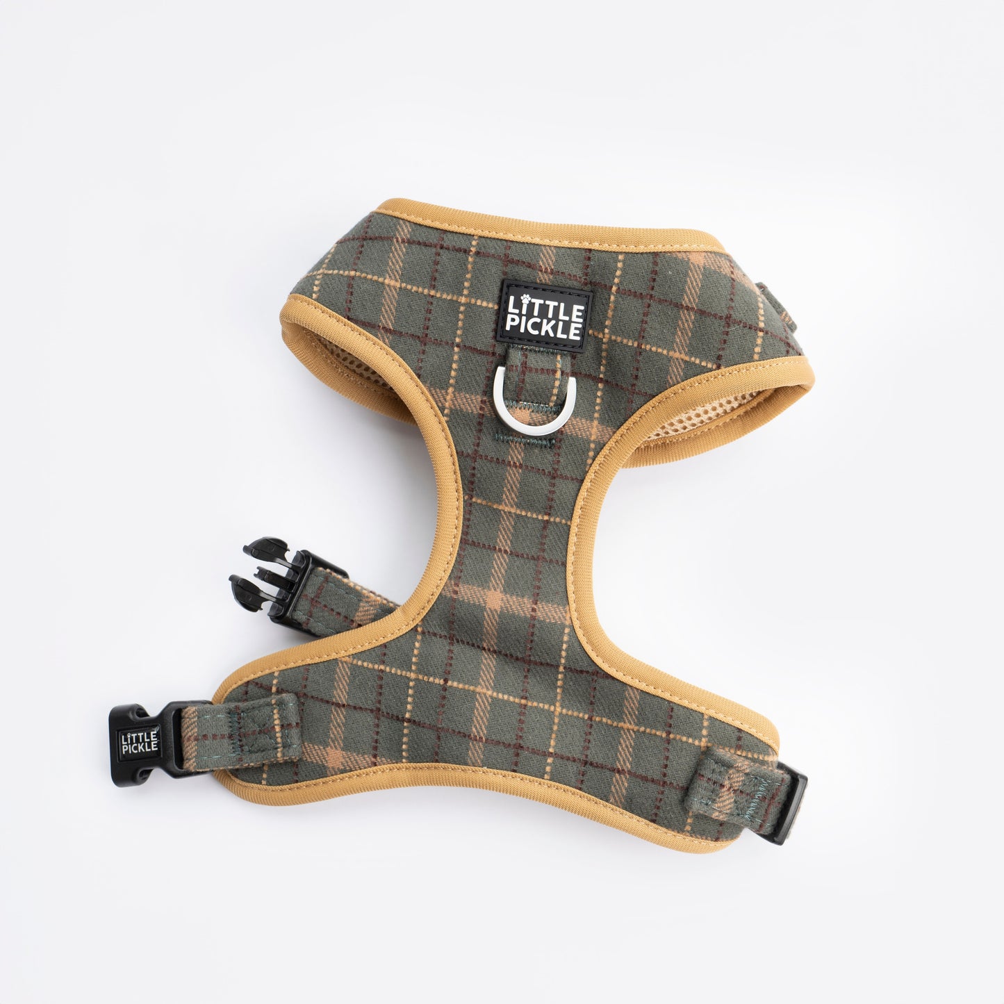 Pemble Adjustable Harness in Forest Green Plaid - Little Pickle