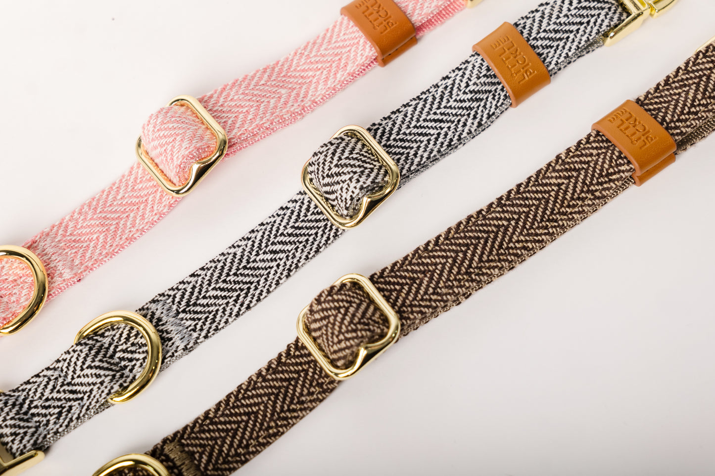 Tweed Collar in Rose Pink Herringbone