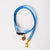 blue cat leash with gold hardware