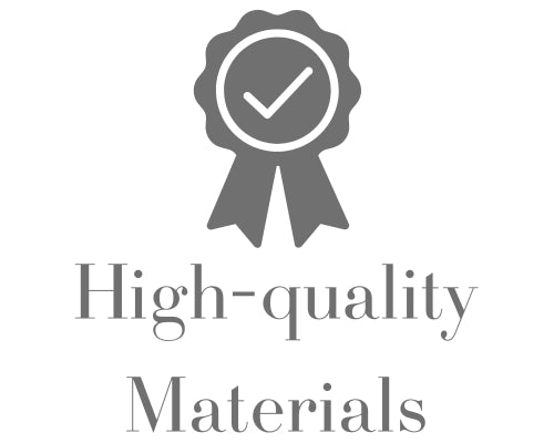 Award ribbon icon with checkmark, representing High-quality Materials